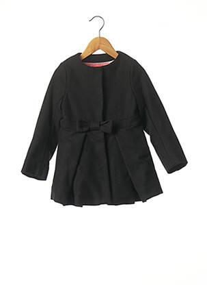 Manteau long col rond sans capuche noir MARESE fille