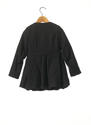 Manteau long col rond sans capuche noir MARESE fille
