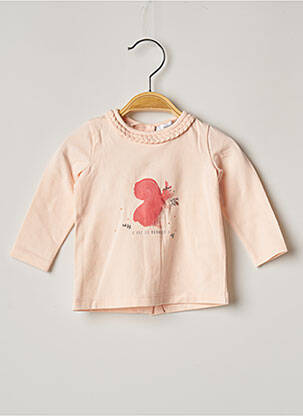 T-shirt fermeture boutonnée au dos manches longues rose MARESE fille