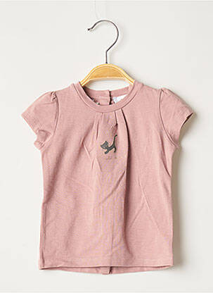 T-shirt fermeture boutonnée au dos manches courtes rose MARESE fille
