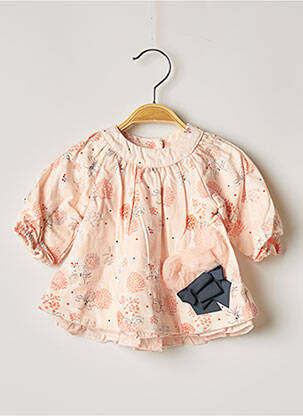 Robe mi-longue doublure manches longues orange MARESE fille