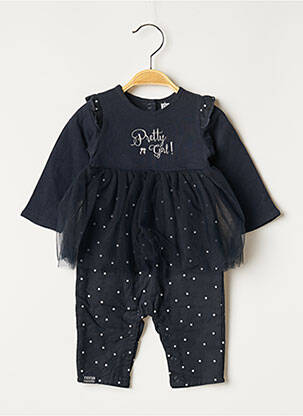 Combi-pantalon col rond manches longues bleu NANO & NANETTE fille