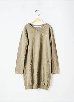 Robe pull resserrée sur le bas manches longues vert TEDDY SMITH fille