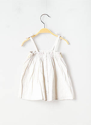 Robe mi-longue col carré fines bretelles gris MARESE fille
