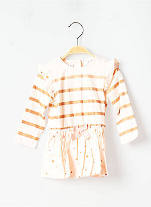 Robe mi-longue fermeture pressionnée manches longues rose MARESE fille