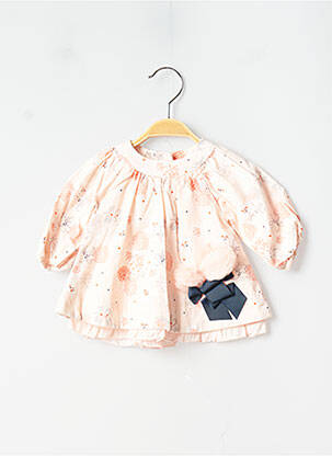 Robe mi-longue doublure manches longues rose MARESE fille