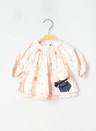 Robe mi-longue doublure manches longues rose MARESE fille