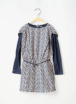 Robe mi-longue doublure manches longues bleu MARESE fille