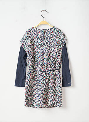 Robe mi-longue doublure manches longues bleu MARESE fille