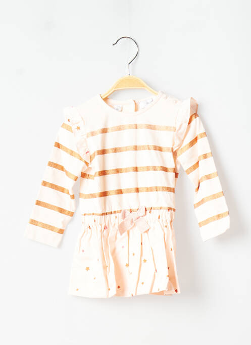 Robe mi-longue fermeture pressionnée manches longues rose MARESE fille