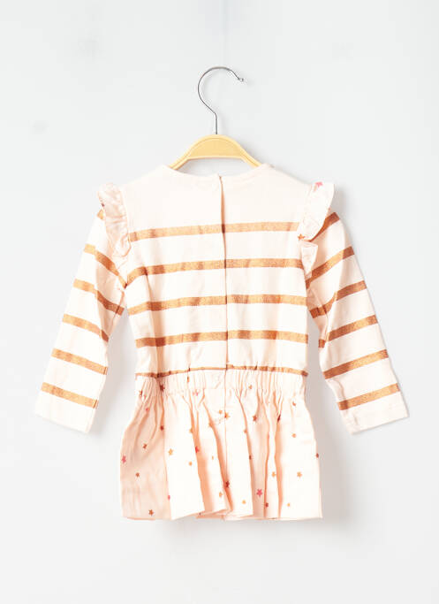 Robe mi-longue fermeture pressionnée manches longues rose MARESE fille