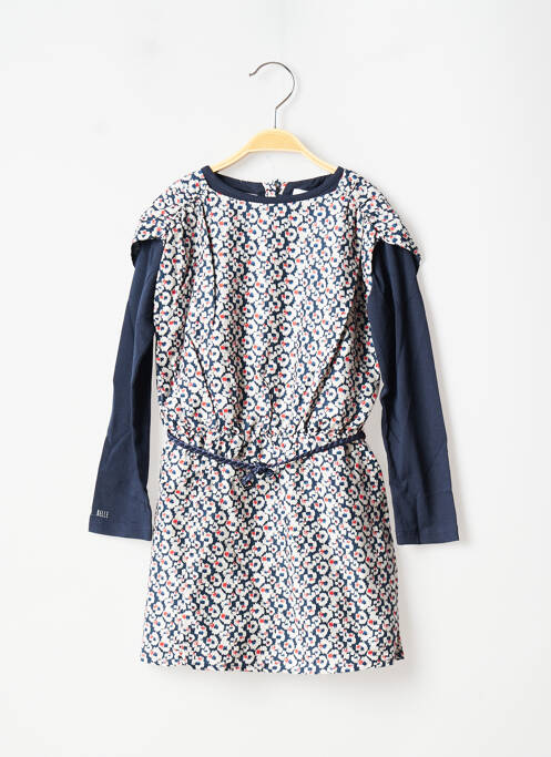 Robe mi-longue doublure manches longues bleu MARESE fille