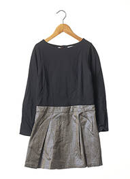Robe mi-longue fermeture zippée au dos manches longues bleu MARESE fille