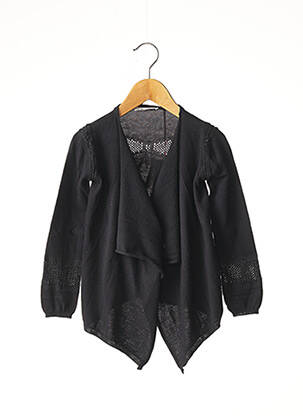 Gilet manches longues maille fine noir MARESE fille