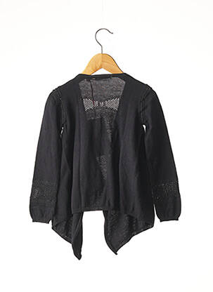 Gilet manches longues maille fine noir MARESE fille