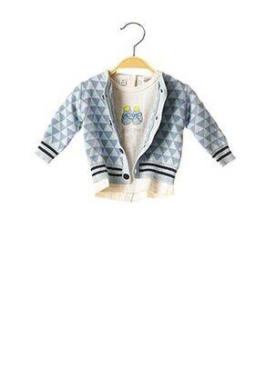 Gilet manches longues maille fine bleu MARESE garçon