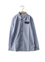 Chemise manches longues manches longues bleu NANO & NANETTE garcon