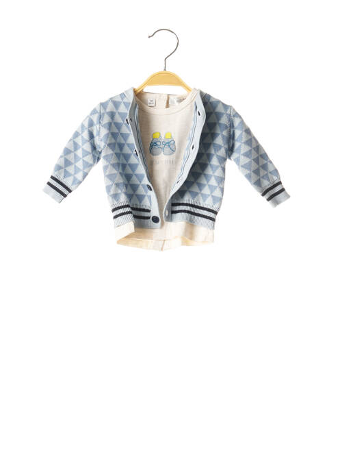 Gilet manches longues fermeture boutonnée sur le devant bleu MARESE garcon