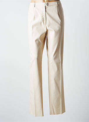 Pantalon slim tissage popeline taille normale beige K'TENDANCES femme
