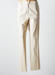Pantalon slim tissage popeline taille normale beige K'TENDANCES femme