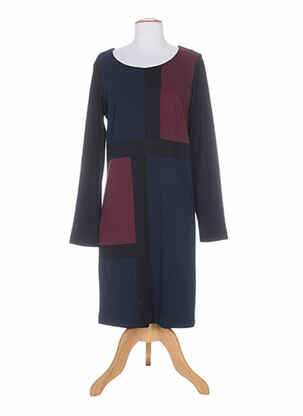 Robe mi-longue imprimé fantaisie manches longues rouge PAUL BRIAL femme