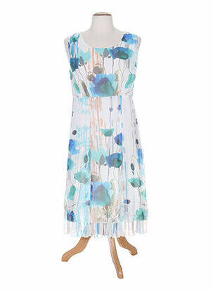 Robe mi-longue imprimé fantaisie sans manche bleu KARTING femme