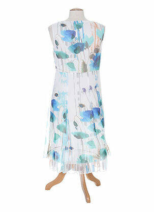 Robe mi-longue imprimé fantaisie sans manche bleu KARTING femme