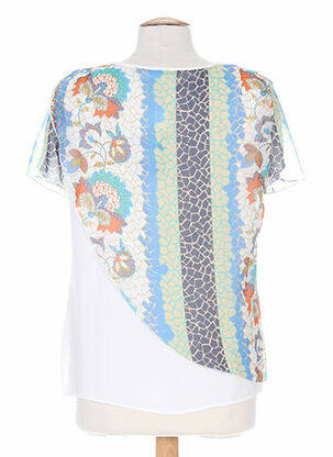 Top imprimé fantaisie manches courtes bleu KARTING femme