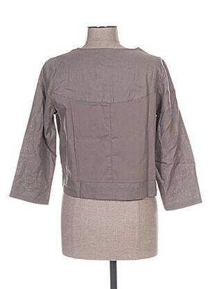 Veste casual col rond marron MALOKA femme