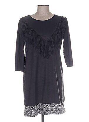 Robe courte manches 3/4 manches 3/4 noir MALOKA femme