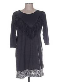 Robe courte manches 3/4 manches 3/4 noir MALOKA femme