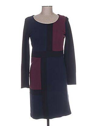Robe mi-longue manches longues manches longues bleu PAUL BRIAL femme