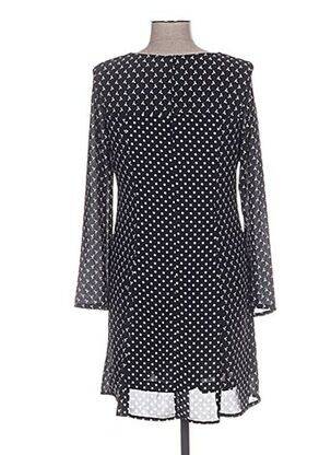 Robe mi-longue imprimé fantaisie manches longues noir PAUL BRIAL femme