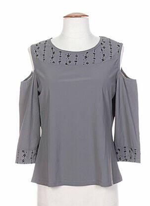 T-shirt manches 3/4 manches longues gris MALOKA femme