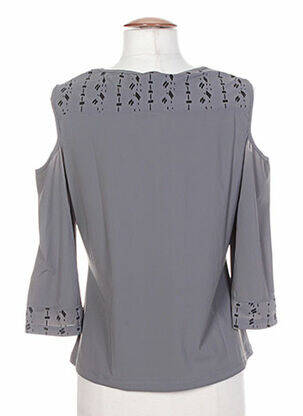 T-shirt manches 3/4 manches longues gris MALOKA femme