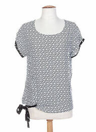 T-shirt imprimé fantaisie manches courtes blanc MALOKA femme