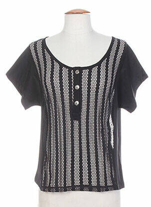 T-shirt coupe cintrée manches courtes noir MALOKA femme