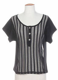 T-shirt coupe cintrée manches courtes noir MALOKA femme