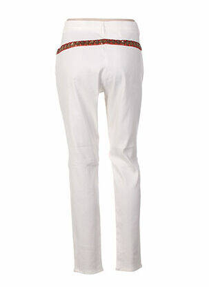 Pantalon droit fermeture zippée sous rabat boutonné taille normale beige K'TENDANCES femme