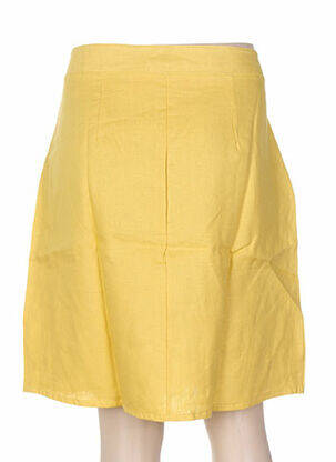 Jupe mi-longue fermeture zip latéral jaune MALOKA femme