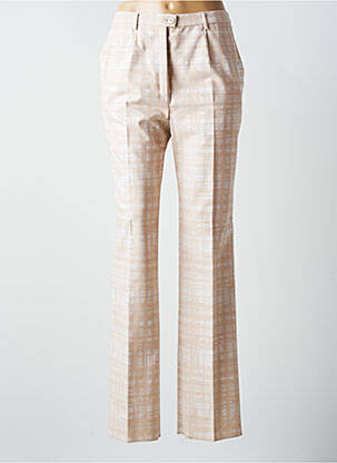 Pantalon droit taille haute taille haute beige KARTING femme