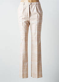 Pantalon droit taille haute taille haute beige KARTING femme