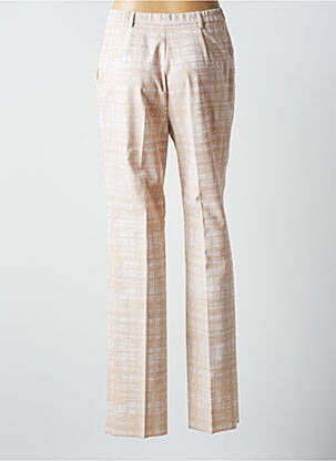 Pantalon droit taille haute taille haute beige KARTING femme