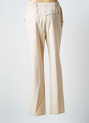 Pantalon droit fermeture zippée sous rabat boutonné taille normale beige KARTING femme