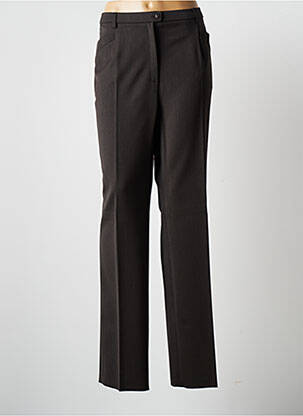 Pantalon droit fermeture zippée sous rabat boutonné taille normale marron KARTING femme