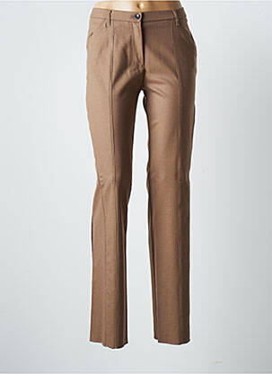 Pantalon slim taille élastique taille normale marron K'TENDANCES femme