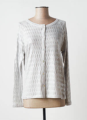 Gilet manches longues col rond gris MALOKA femme
