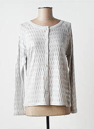 Gilet manches longues maille ajourée gris MALOKA femme
