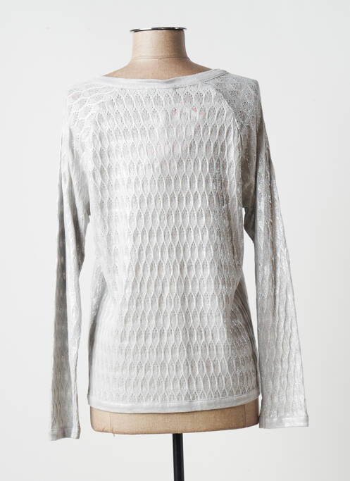 Gilet manches longues gris MALOKA pour femme