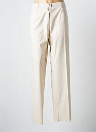 Pantalon droit tissage crêpe taille normale beige KARTING femme